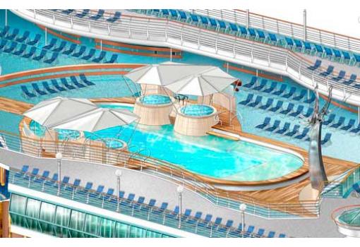 La estructura de la Piscina del Vision of the Seas